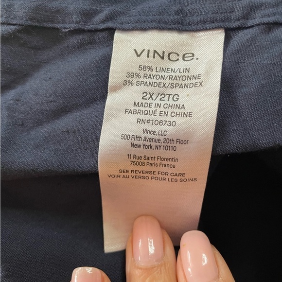 Vince Flutter Sleeve Linen Blend Top  sz 2X - Picture 4 of 6